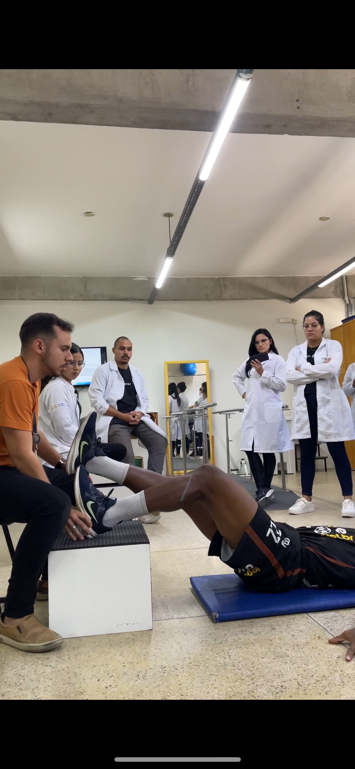 Aula clínica com atleta